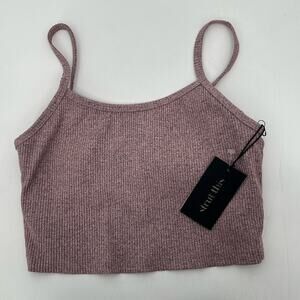 Strut This x Revolve Mauve Ribbed Crop Top Women’s Size Large Bralette NEW